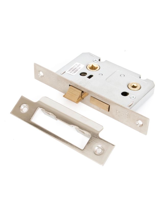 Nickel 2½" Bathroom Mortice Lock