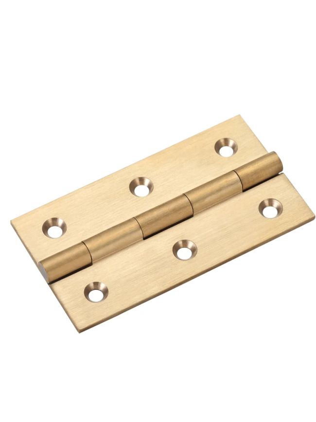 Zoo Hardware Solid drawn brass butt hinge - 75 x 41 x 2mm - Satin Brass