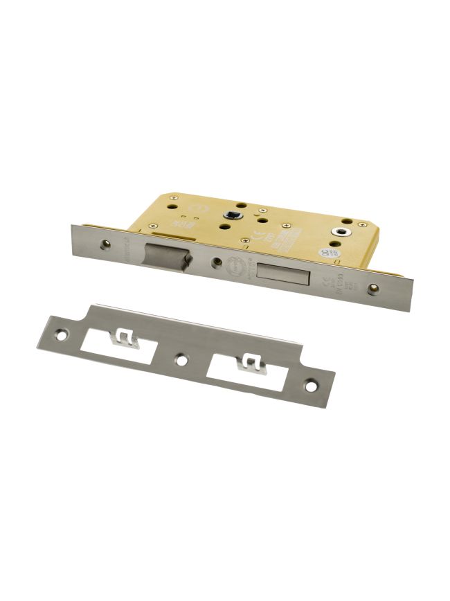 Atlantic DIN Heavy Duty Bathroom Lock Single Turn 60mm backset - Polished Chrome