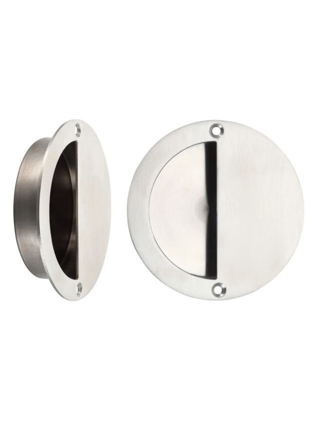 Zoo Hardware Half Moon Flush Pull 90mm dia - Satin Stainless