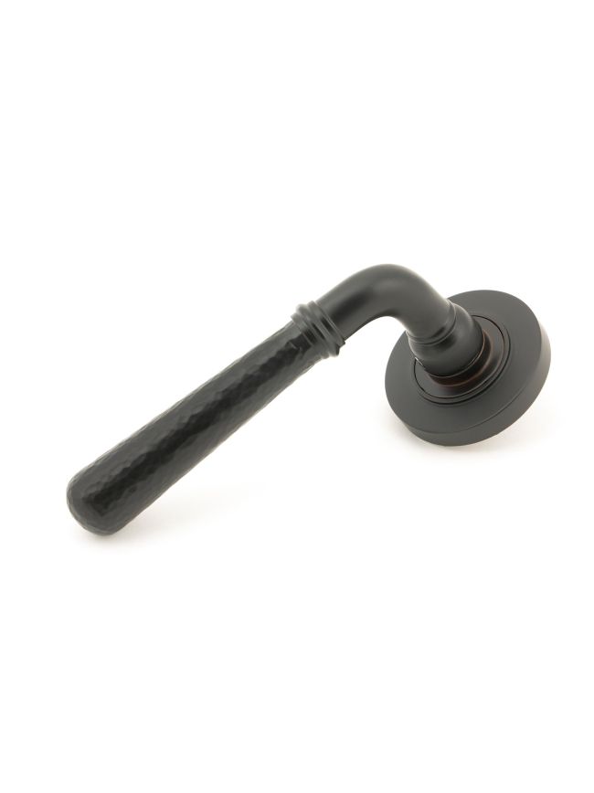 Aged Bronze Hammered Newbury Lever on Rose Set (Plain) - Unsprung