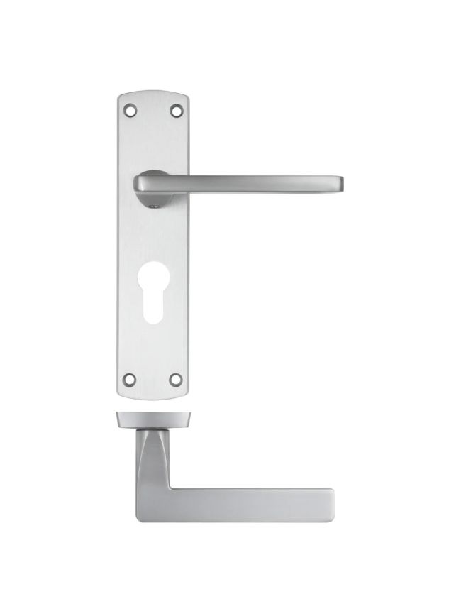 Zoo Hardware Leon lever on euro backplate - Satin Chrome