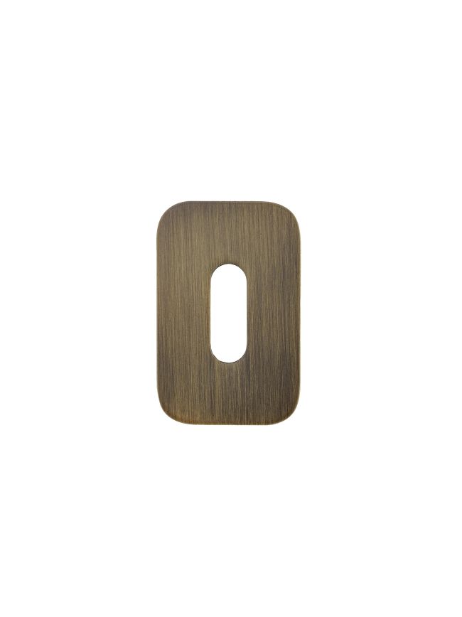 Zoo Hardware Standard Profile Escutcheon - Rosso Mini Squircle - 50 x 32 x 3 - Antique Brass