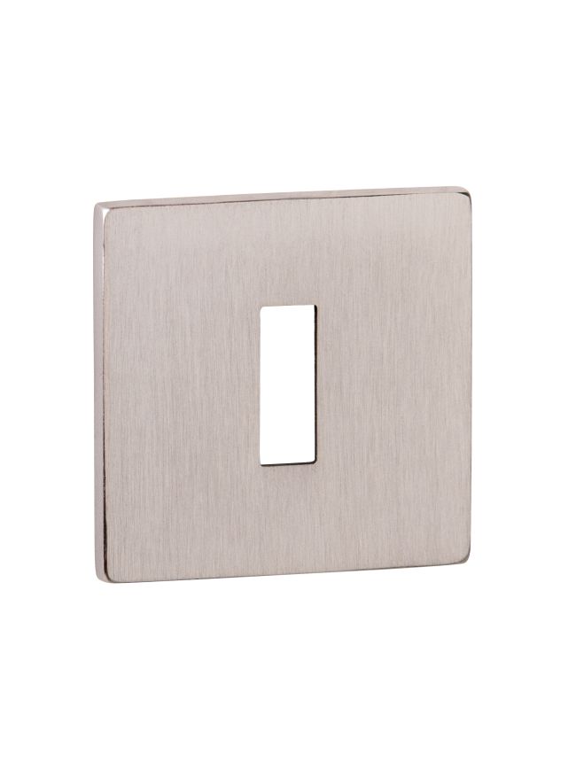 Tupai Rapido 5S Line Key Escutcheons on 5mm Slimline Square Rose - Pearl Nickel (Pair)