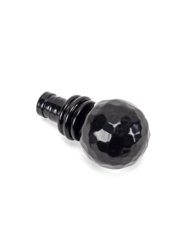 Black Hammered Ball Curtain Finial (pair)