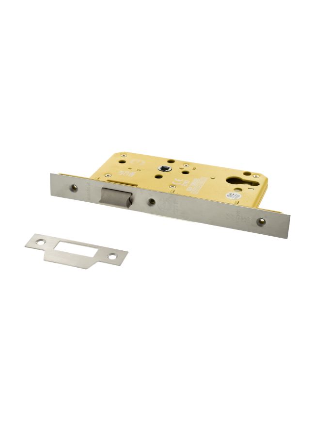 Atlantic DIN Heavy Duty Latch 60mm backset - Satin Chrome