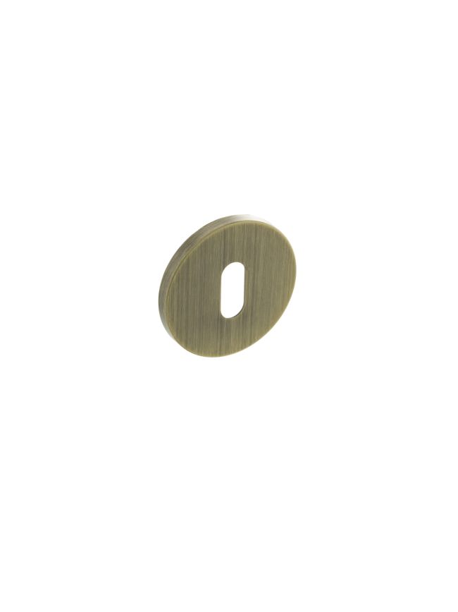 Millhouse Brass Key Escutcheons on 5mm Slimline Round Rose - Yester Bronze (Pair)