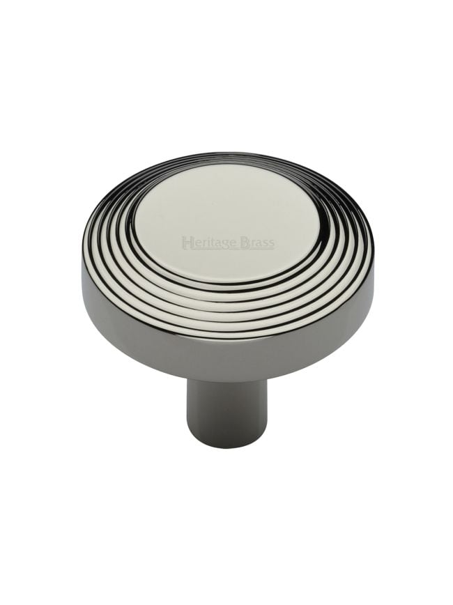 Heritage Brass Cabinet Knob Ridge Design 38mm Polished Nickel finishUK Registered Design Number 6194410