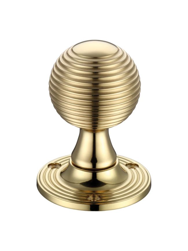 Zoo Hardware Queen Anne Mortice Knob Furniture 60mm Rose dia. - Polished Brass