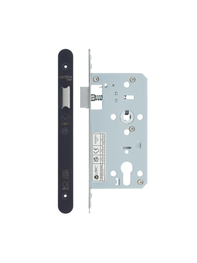 Zoo Hardware 2 Piece - DIN latch - backset 55mm - radius - Black