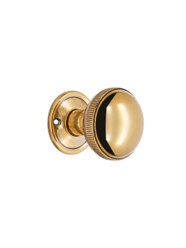 Edwardian Ball Rim/Mortice Door Knob Aged Brass