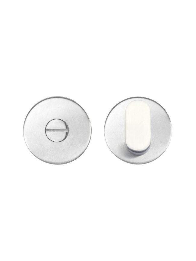 Zoo Hardware Peanut Turn and Release complete with escutcheons & 5mm Spindle - Grade 201 - Satin Stainless