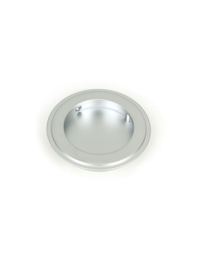 Satin Chrome 75mm Art Deco Round Pull