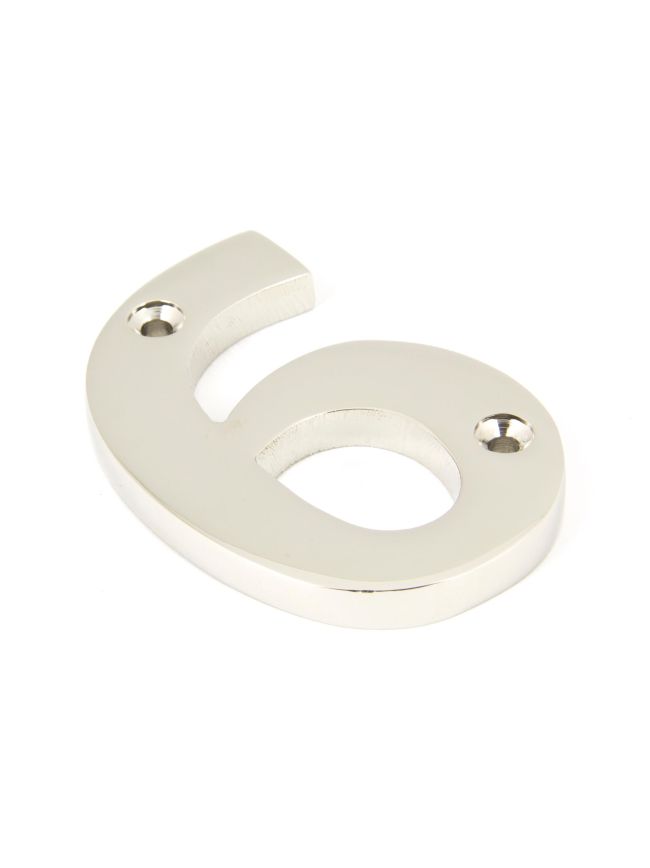 Polished Nickel Numeral 6