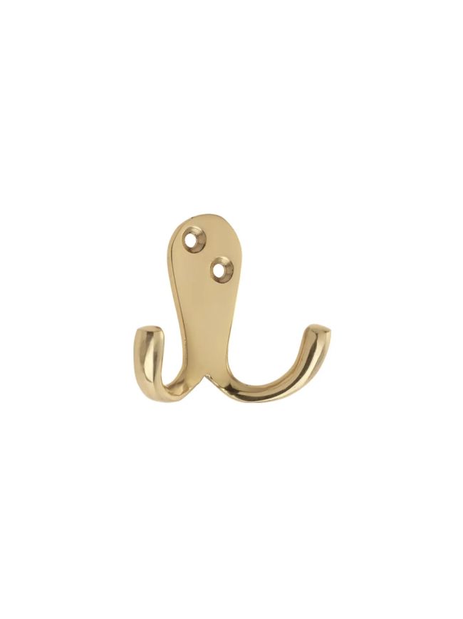 Zoo Hardware Double Robe Hook - Brass