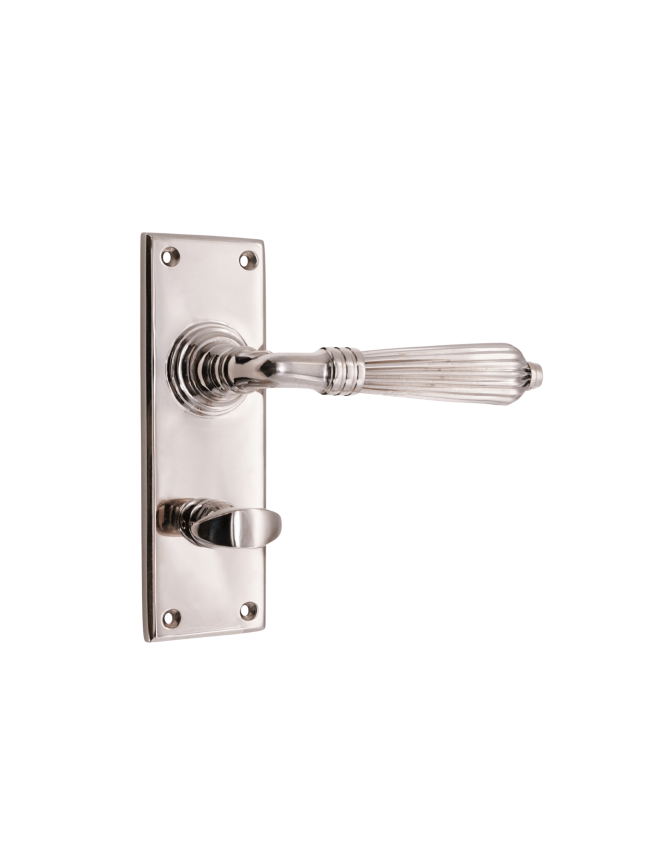 Regency Lever on Backplate Bathroom Polished Nickel