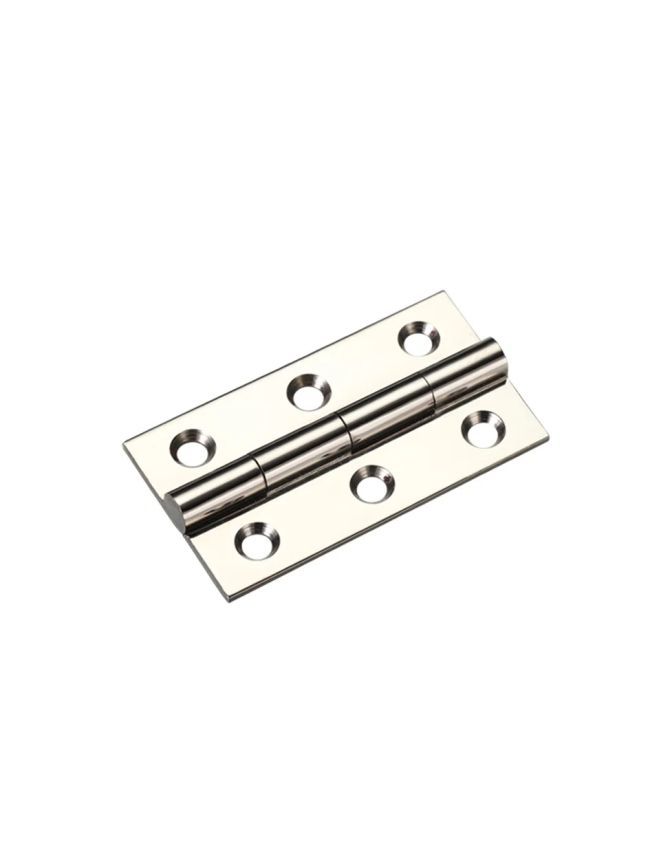 Zoo Hardware Solid drawn brass butt hinge - 50 x 28 x 1.5mm - Polished Nickel