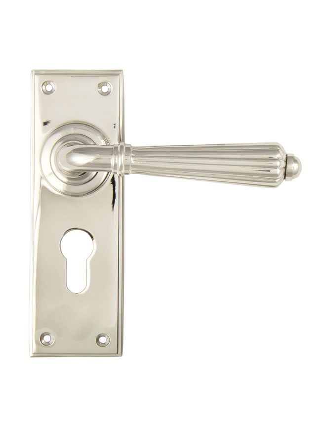 Polished Nickel Hinton Lever Euro Lock Set