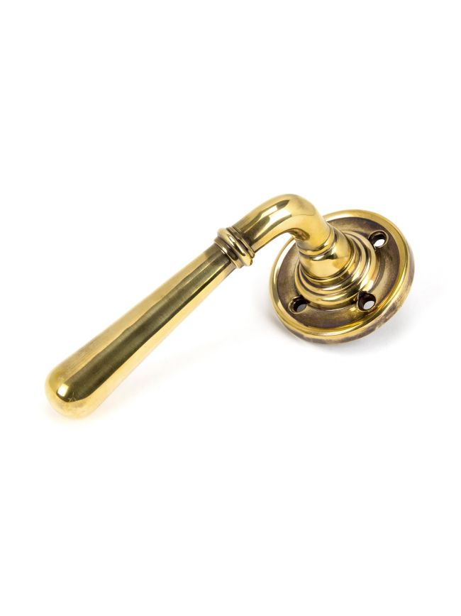 Aged Brass Newbury Lever on Rose Set