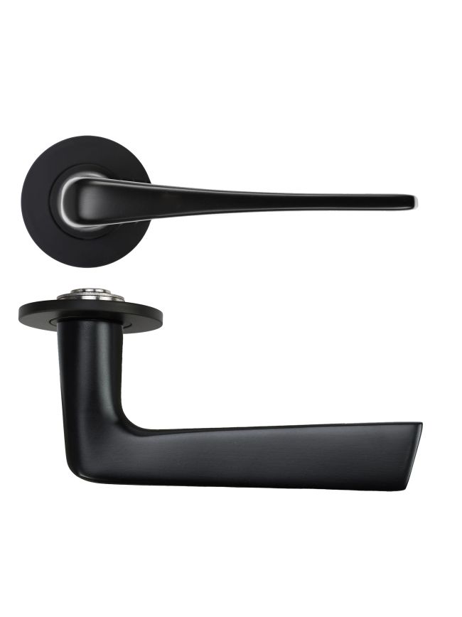 Zoo Hardware Como Lever on 4mm Round Slim Sprung Rose - PVD Black
