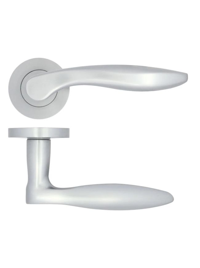 Zoo Hardware Cadiz lever on rose - Satin Chrome