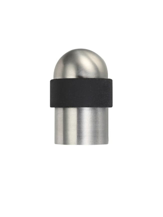 Zoo Hardware Door Stop Floor Mounted - Round Collared Domed Top 51mm Projection - Satin Stainless