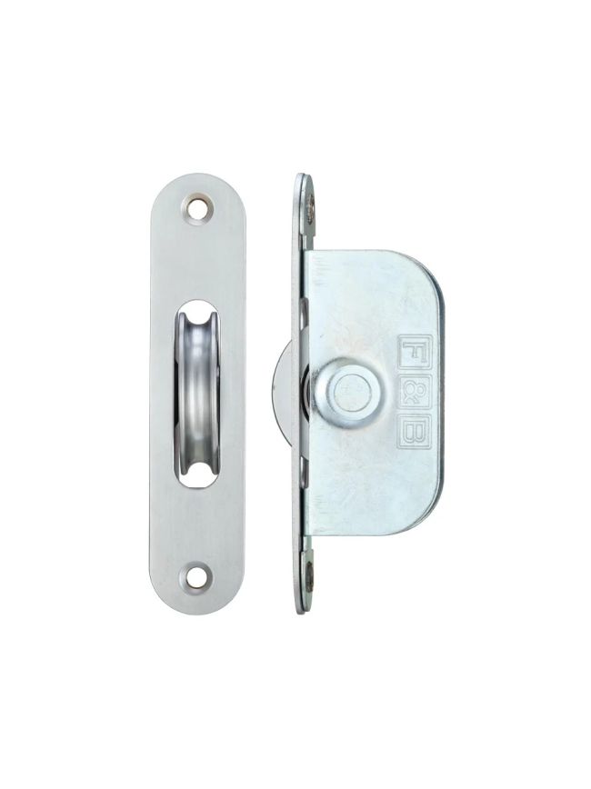 Zoo Hardware Brass Ball Bearing Pulleys - 1 3/4" Radius Forend - Satin Chrome