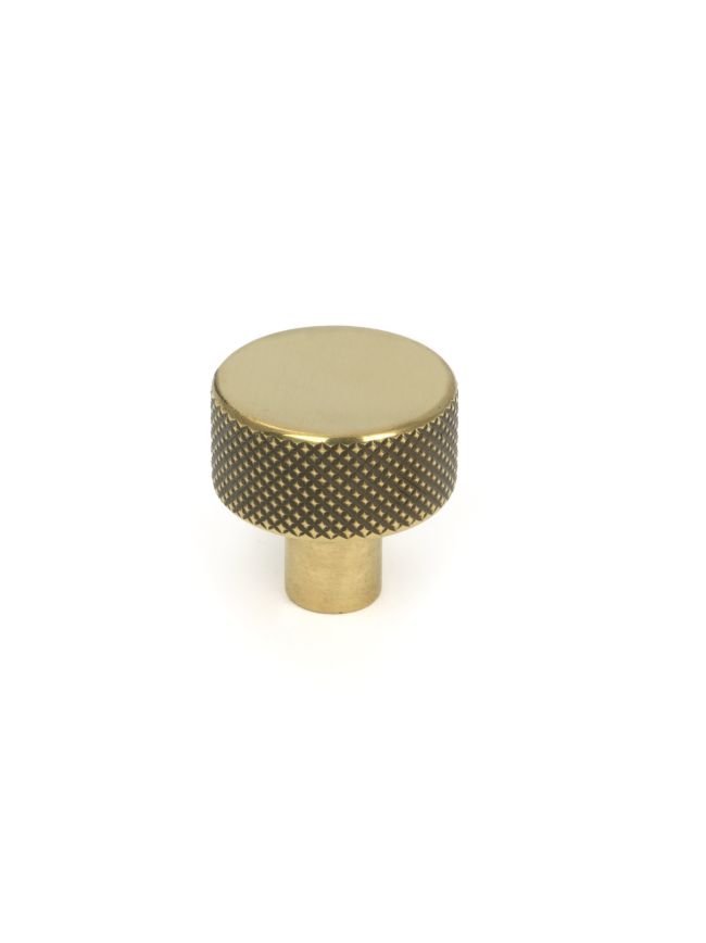 Aged Brass Brompton Cabinet Knob - 25mm (No rose)