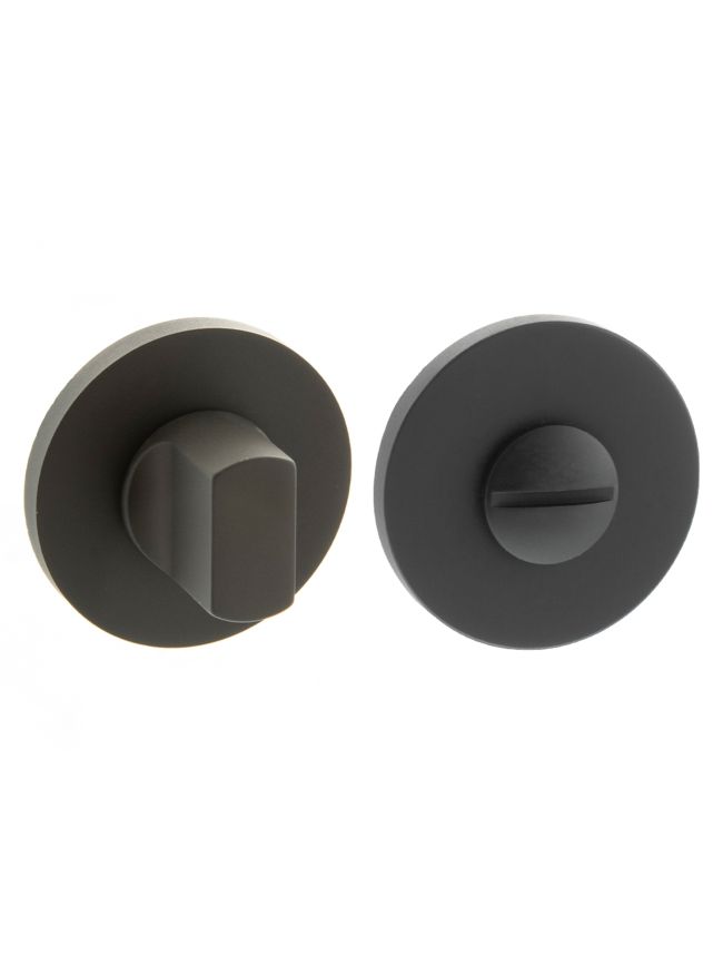 Millhouse Brass WC Turn and Release on 5mm Slimline Round Rose - Urban Dark Bronze