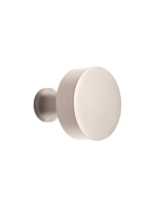 Round Cupboard Knob Satin Silver