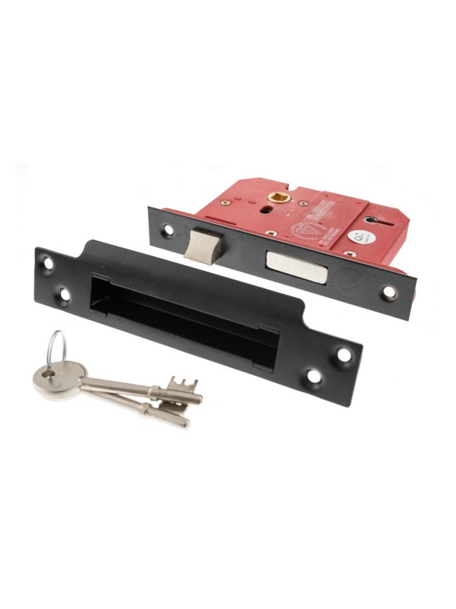 Atlantic 5 Lever Key Sashlock [BS] 2.5" - Matt Black