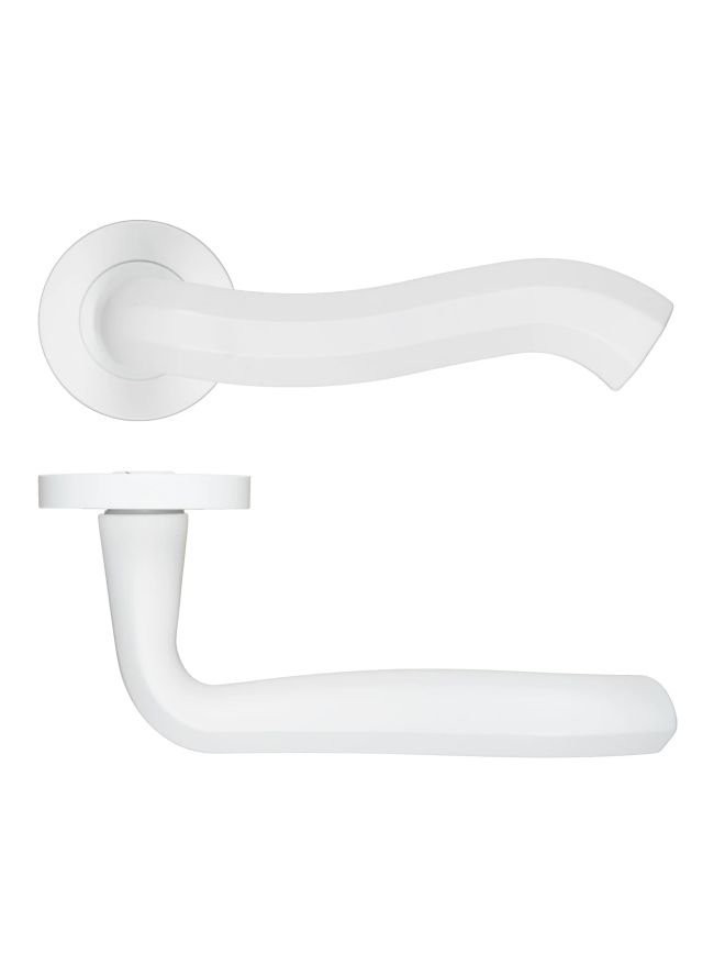 Zoo Hardware Rococo Lever On Round Rose - White