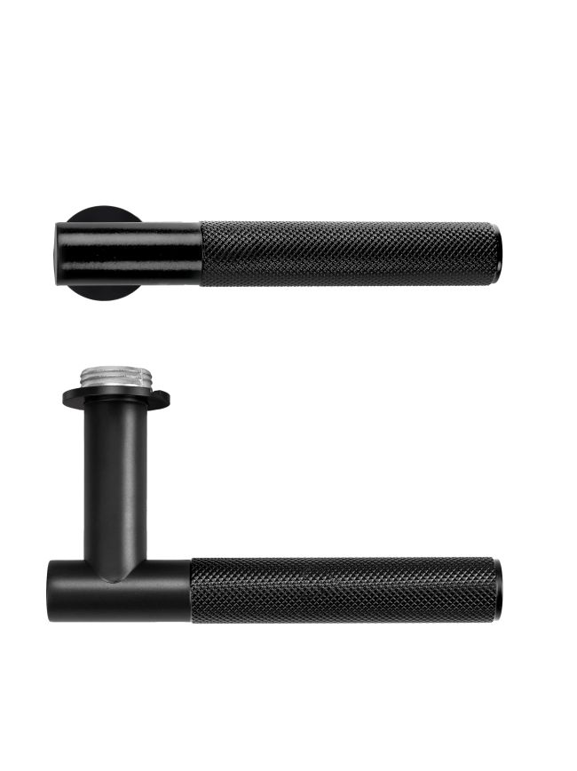 Zoo Hardware Orta Lever on 32mm Round Mini Rose - PVD Black