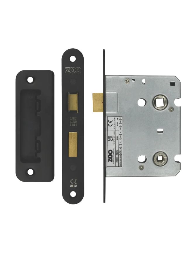 Zoo Hardware Bathroom Lock 3" - 57mm c/c - Black