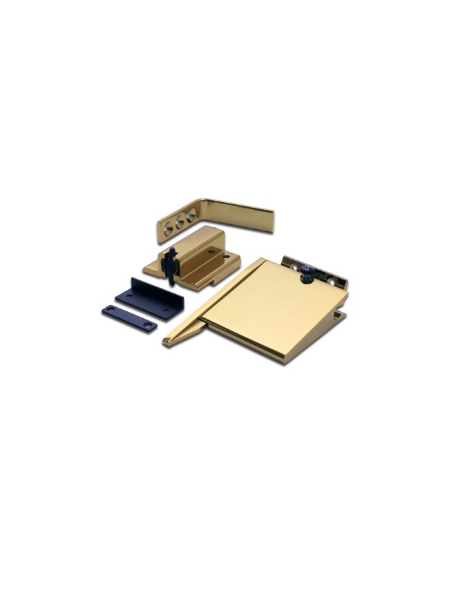 Zoo Hardware Size 3-6 Double Rebated Door Selector - Complete With 102mm Arm, Standard Rebate Catch - Polished Brass
