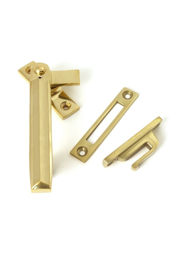 Polished Brass Locking Art Deco Fastener - LH