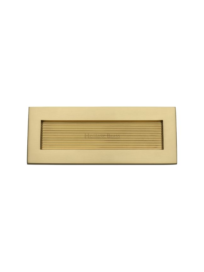 Heritage Brass Reeded Letterplate 10 x 4 Satin Brass finish
UK Registered Design Number 6202495