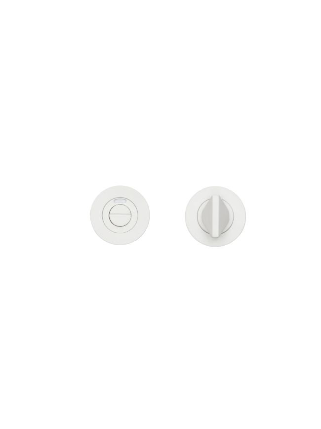 Zoo Hardware Turn & Indicator Release - Round Rose - Powder Coated White