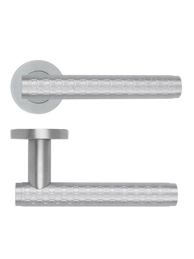 Zoo Hardware Favo Lever On Round Rose - Satin Chrome