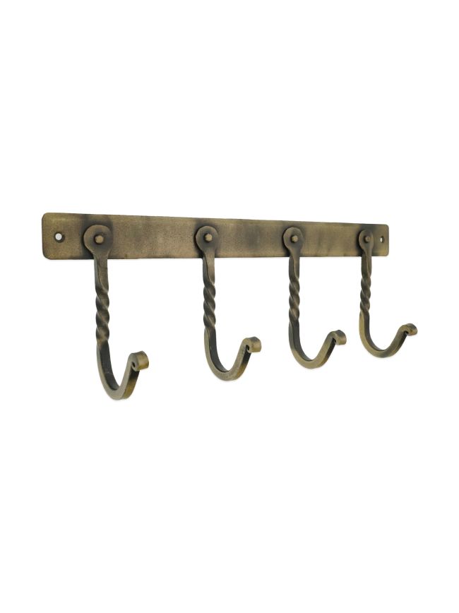 Iron Coat Hook Twisted 4 leg - Antique