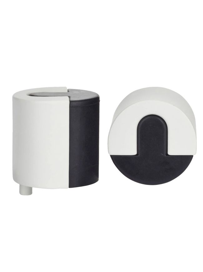 Zoo Hardware Door Stop Floor Mounted - Large Round - 40mm dia - White