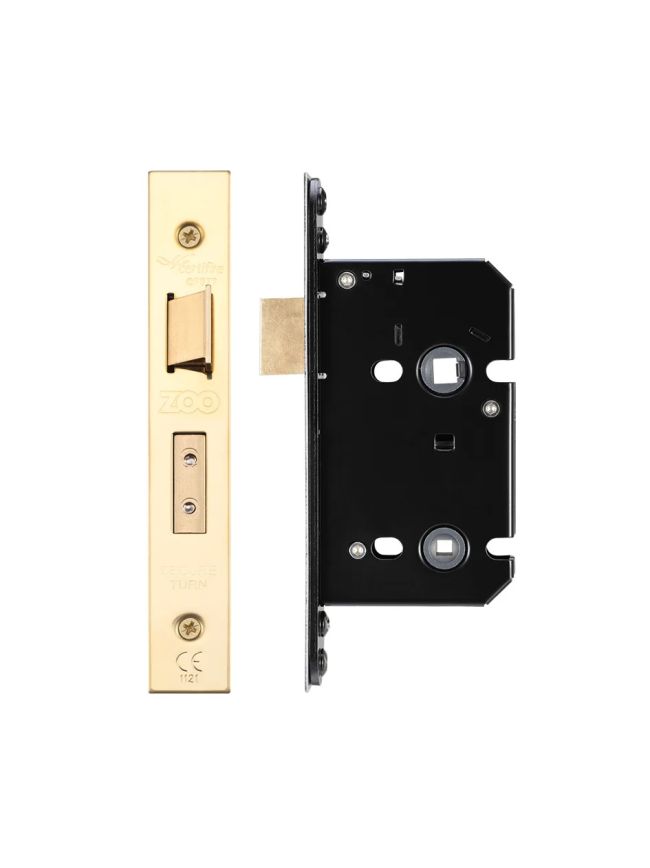Zoo Hardware Bathroom Lock - 64mm C/W PVD Forend and Strike
