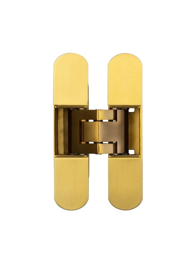 Ghost 140mm 3D Concealed Hinge Satin Brass - By Frelan Hardware - CH60SB