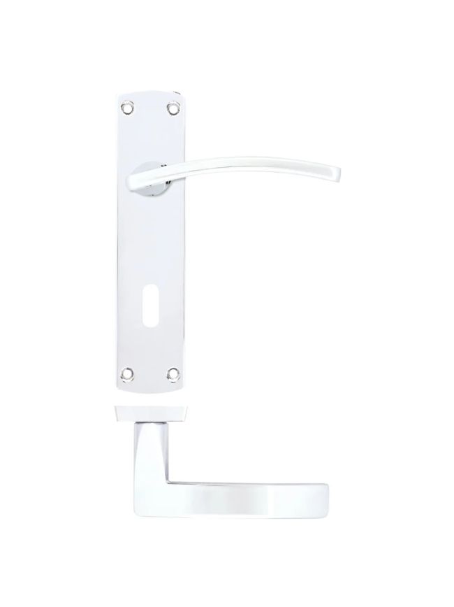 Zoo Hardware Toledo lever on lock backplate - Polished Chrome