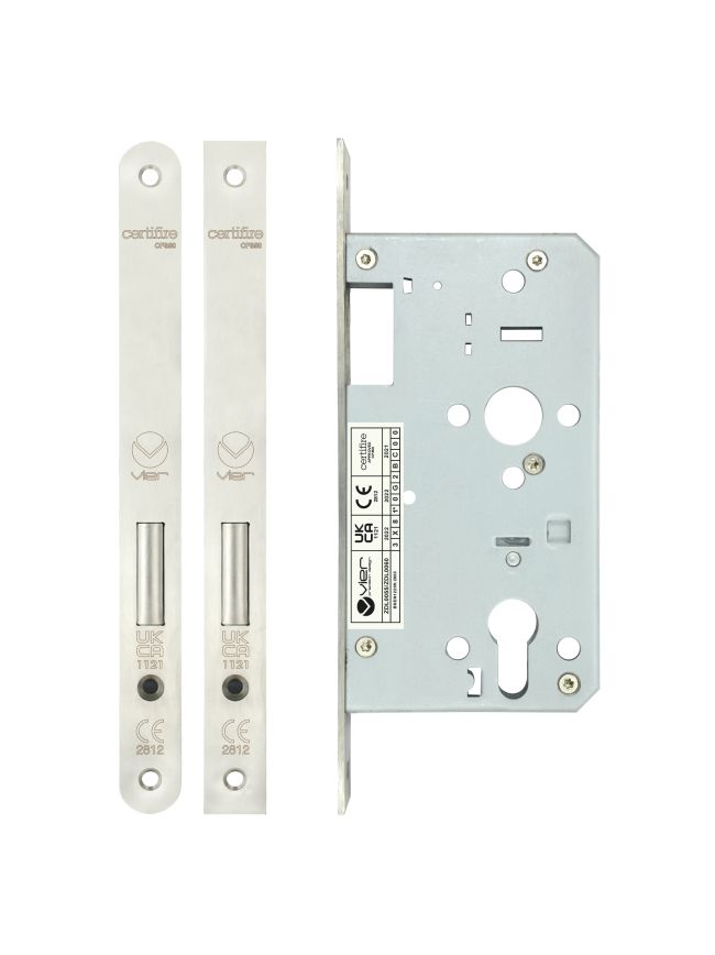 Zoo Hardware Din euro deadlock - backset 60mm - Satin Stainless