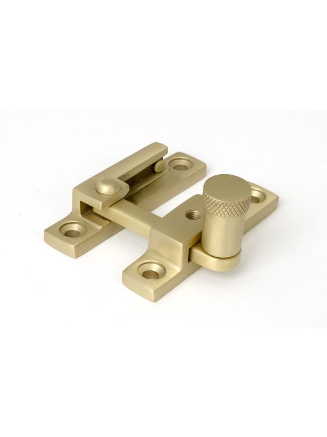 Satin Brass Brompton Quadrant Fastener - Narrow