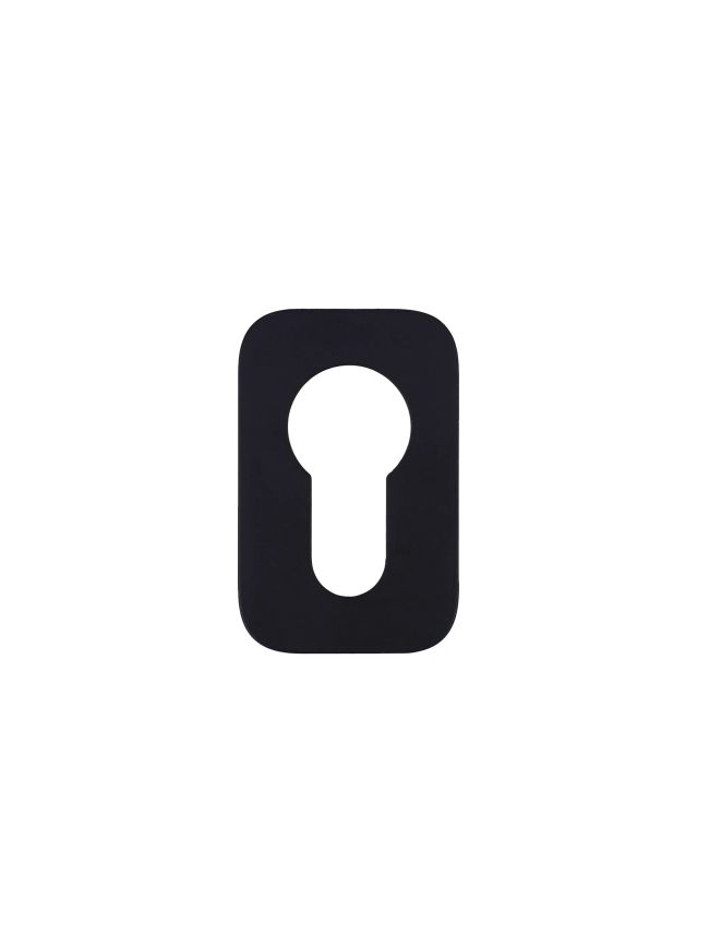 Zoo Hardware Euro Profile Escutcheon - Rosso Mini Squircle - 50 x 32 x 3 - Black