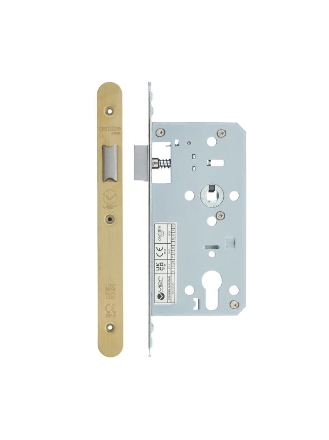 Zoo Hardware 2 Piece - DIN latch - backset 55mm - radius - Satin