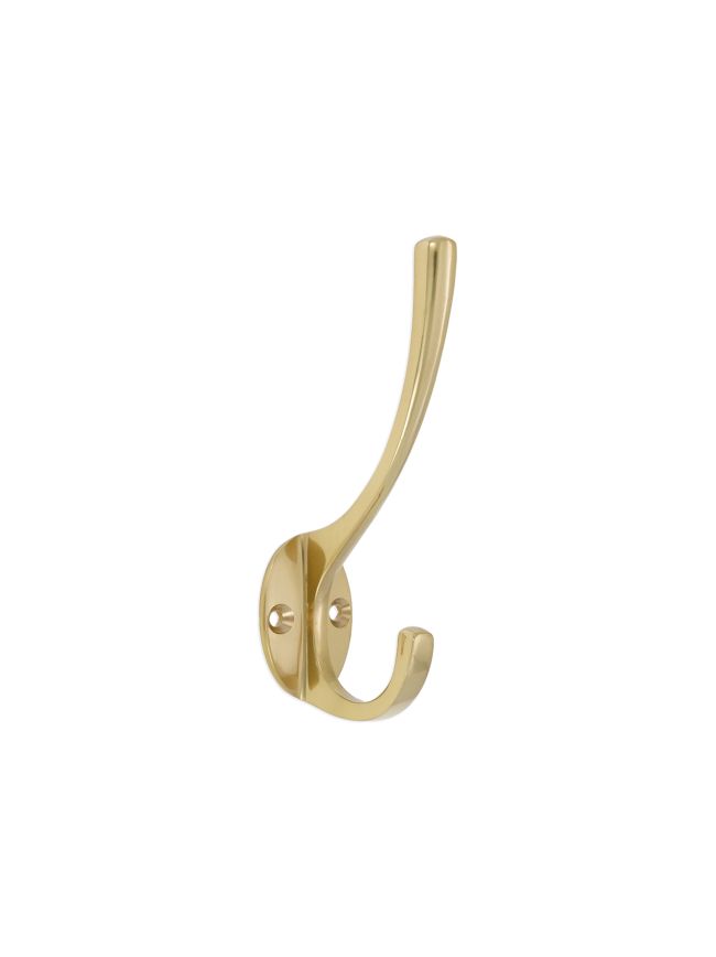 Victorian Coat Hook 115mm Polished Brass