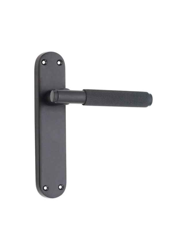 Connaught Knurled Lever on Backplate Latch Matt Black